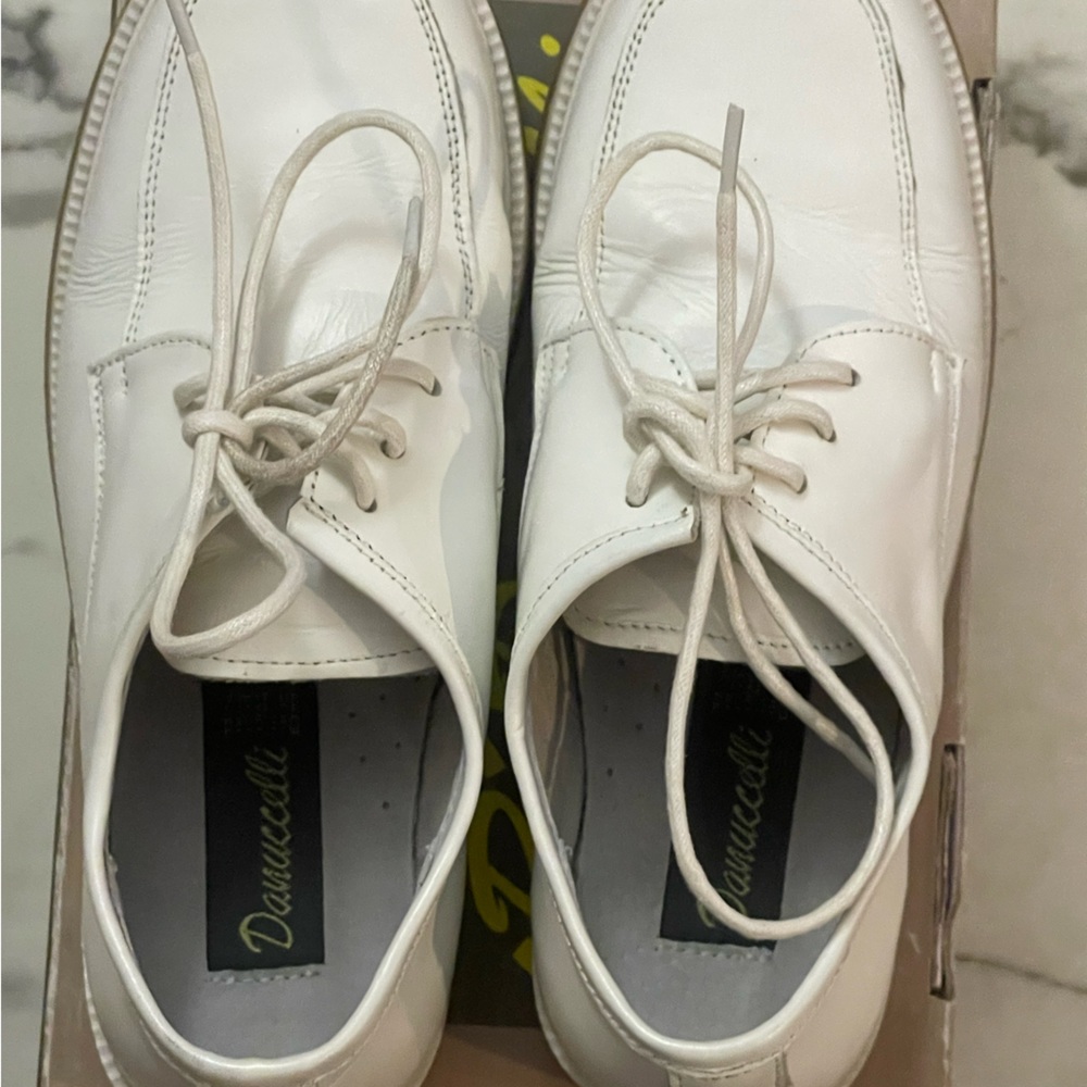 Boys communion shoes, size 13, White Italian leather